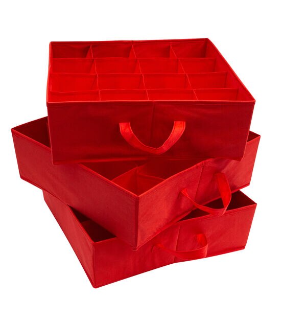 Simplify 37.5" x 19" Red 96 Ornament Storage Box, , hi-res, image 5