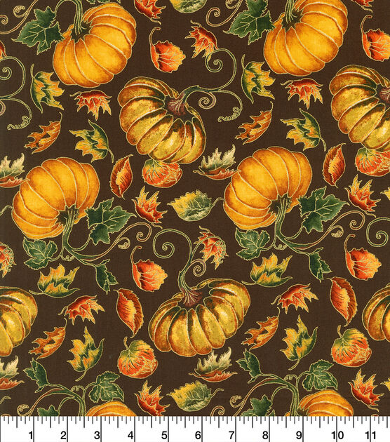 Robert Kaufman Autumn Splendor Harvest Metallic Cotton Fabric, , hi-res, image 2