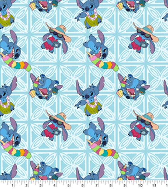 Disney Lilo and Stitch Cotton Fabric Multi Poses