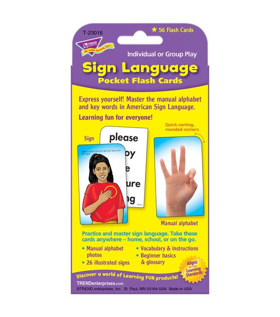 TREND 168ct Sign Language Pocket Flash Cards, , hi-res, image 4