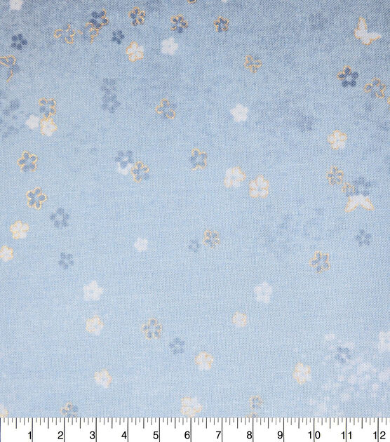 Camila Ombre Flowers Premium Cotton Fabric, , hi-res, image 2