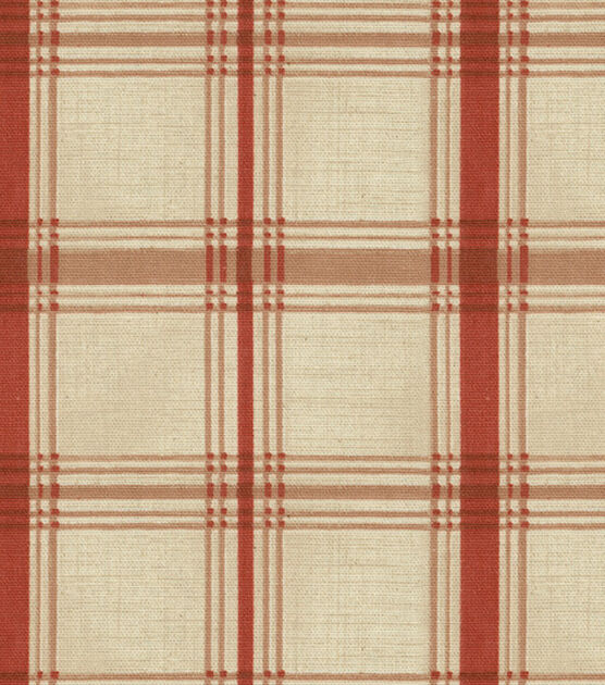 Waverly Multi Purpose Decor Fabric 54" Pantry Plaid Crimson