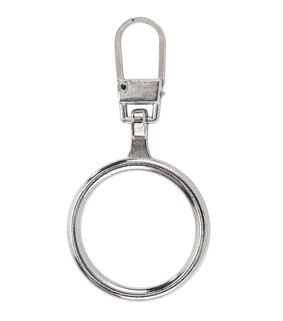Coats & Clark Zipper Pull Silver Ring, , hi-res, image 2