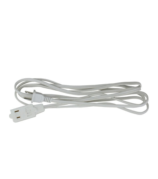 Northlight 15ft White Indoor Extension Cord -3 Outlets and Safety Lock