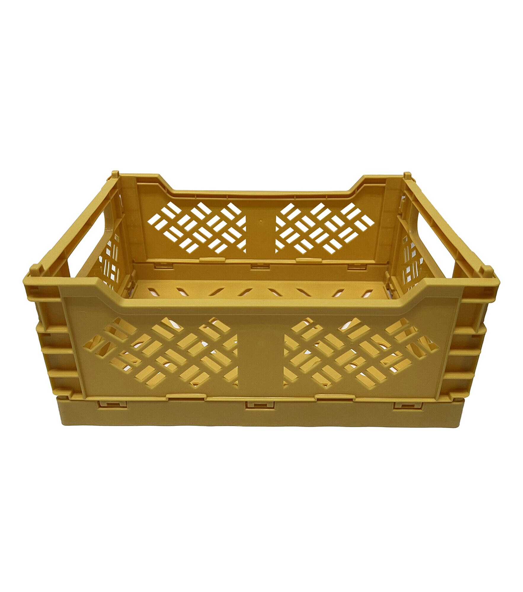 9" x 7"  Plastic Collapsible Storage Crate by Top Notch, Gold, hi-res