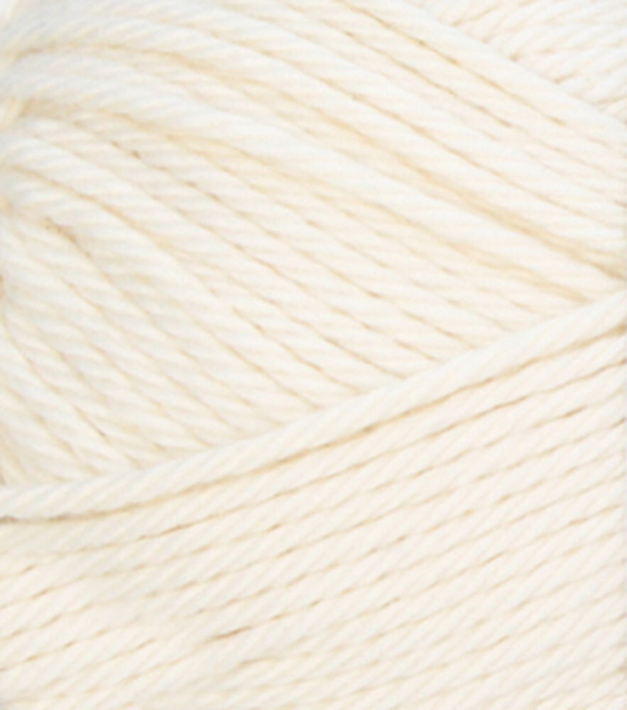 Essential 180yds Light Weight Cotton Yarn by K+C, Cream, swatch, image 2