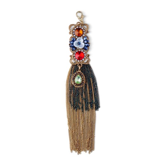 Antique Gold Chain Tassel With Brown Stones by hildie & jo, , hi-res, image 2
