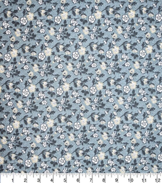 Premium Quilt Cotton Fabric Ditsy Floral On Blue | JOANN