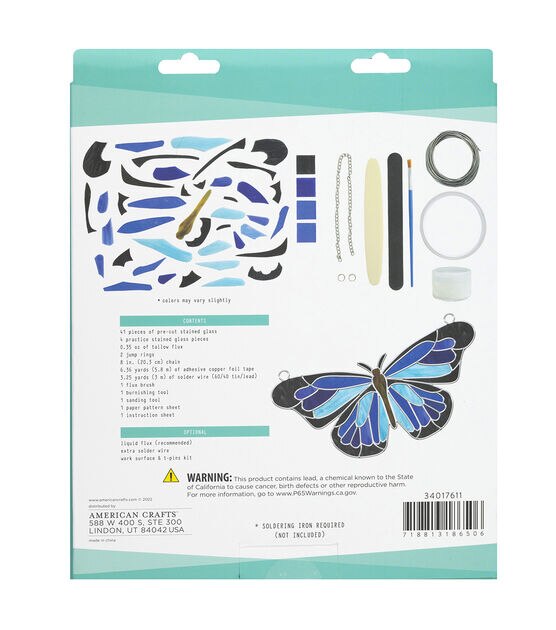 American Crafts Butterfly Do It Yourself Stained Glass Kit, , hi-res, image 2