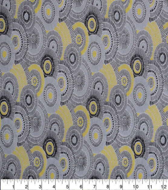 Gray & Yellow Circles Quilt Cotton Fabric by Quilter's Showcase