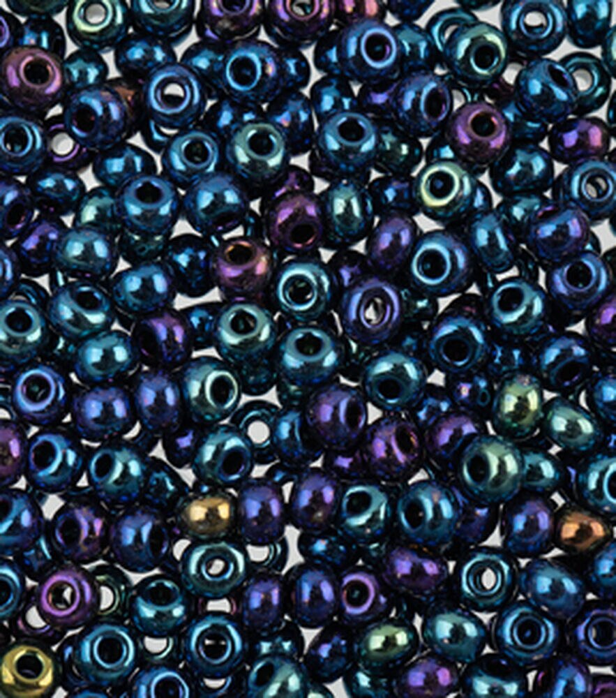 John Bead Czech Glass Beads 24G 6/0, Blue Iris, swatch, image 24