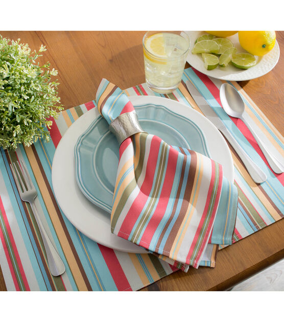 Design Imports Summer Stripe Outdoor Placemats, , hi-res, image 4