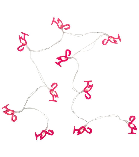 Northlight 10-Count LED Pink Flamingo Fairy Lights - Warm White, , hi-res, image 4