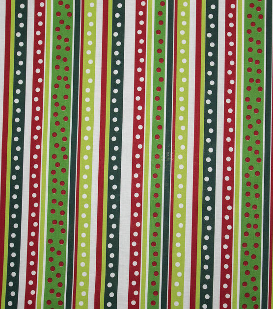 Dots & Stripes Christmas Cotton Fabric, , hi-res, image 2