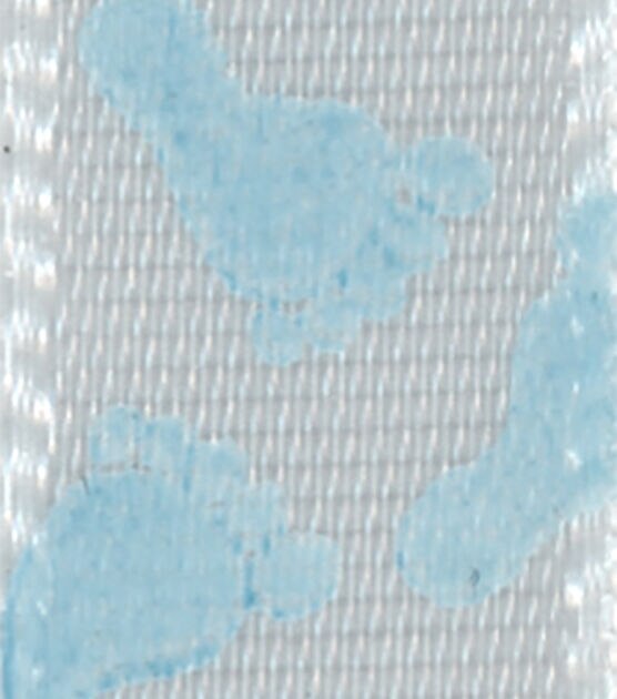 Offray 3/8"x9' Baby Feet Solid Single Faced Satin Ribbon Blue