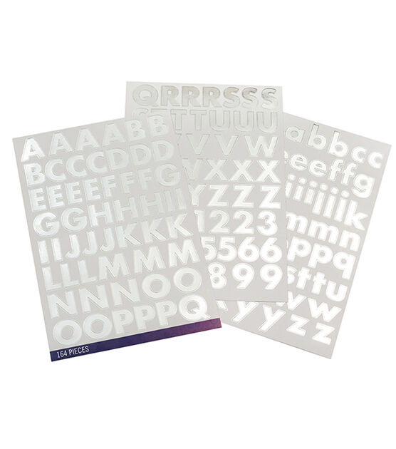 Sticko Stickers Silver Foil Futura Bold Large Alpha, , hi-res, image 2