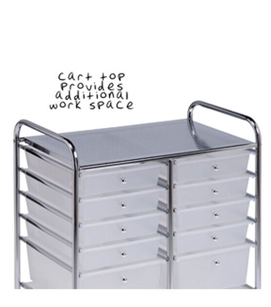 15" x 32" Rolling Metal Storage Cart With 12 Drawers by Top Notch, , hi-res, image 9