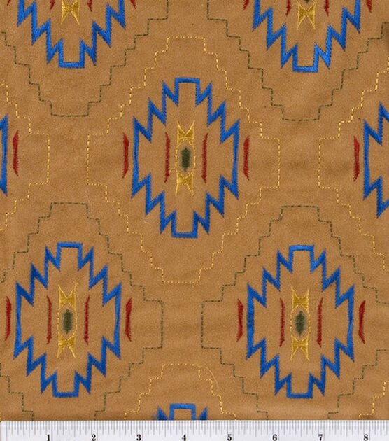Brown Native Star Suede Fabric