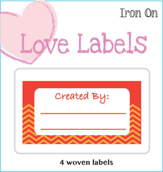 Iron On Love Labels Created by Orange