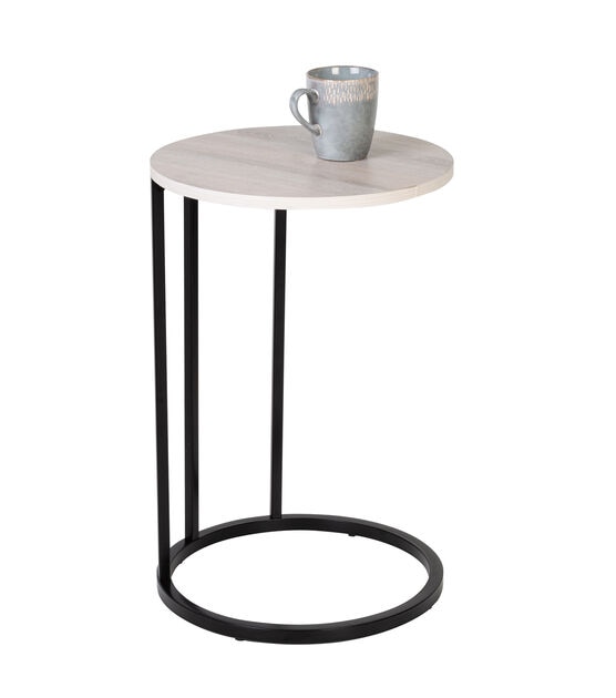 Honey Can Do Natural Round End C Table