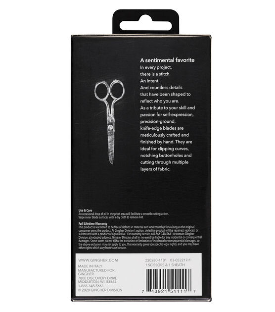 Gingher Knife Edge Sewing Scissors 5", , hi-res, image 3