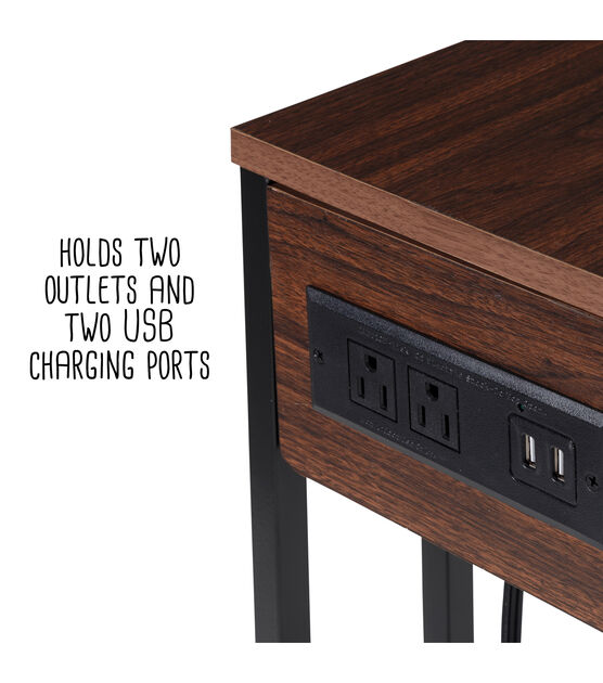 Honey Can Do C Shaped Side Table With Outlets, , hi-res, image 12