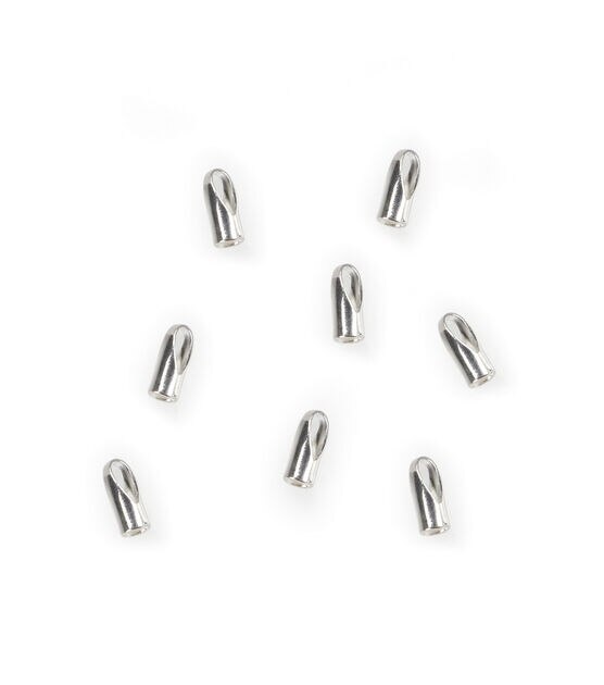2mm Sterling Silver Plated End Caps With Loop 16pk by hildie & jo