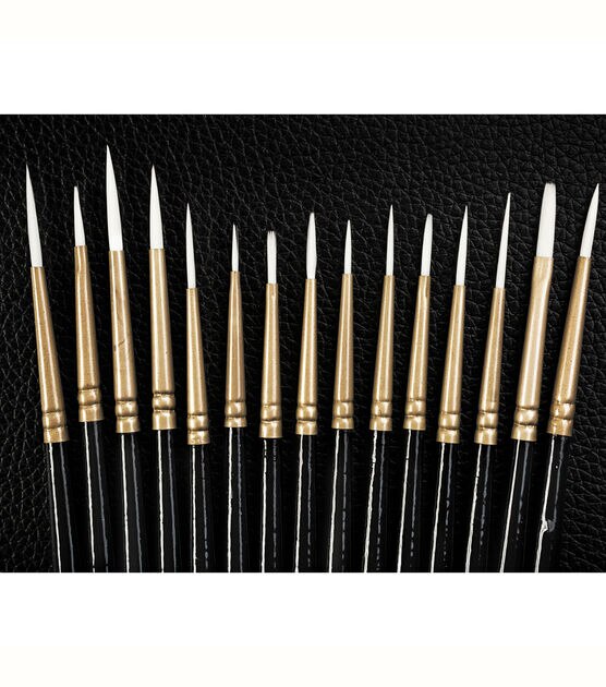 25ct Black Taklon Variety Brushes - Paint Brush by Shape - Art Supplies & Painting