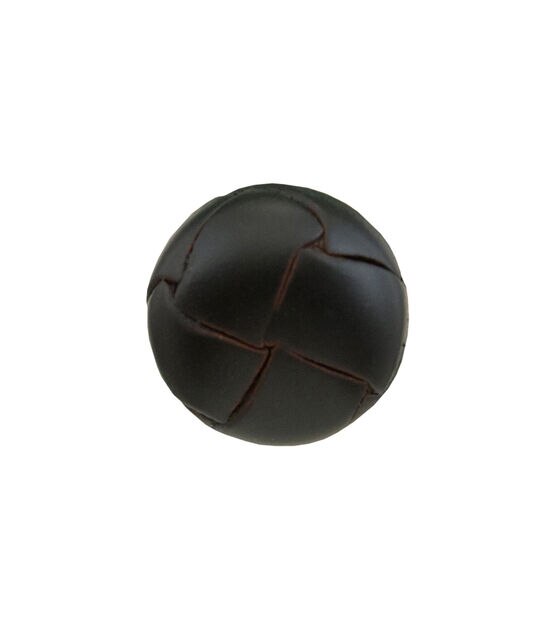 La Mode 5/8" Dark Brown Leather Round Buttons 3pk, , hi-res, image 2