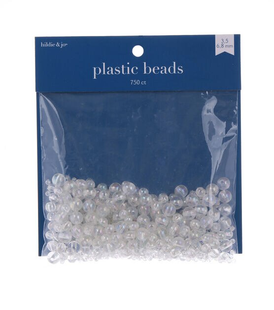 36g Clear Crystal Plastic Beads 750pc by hildie & jo