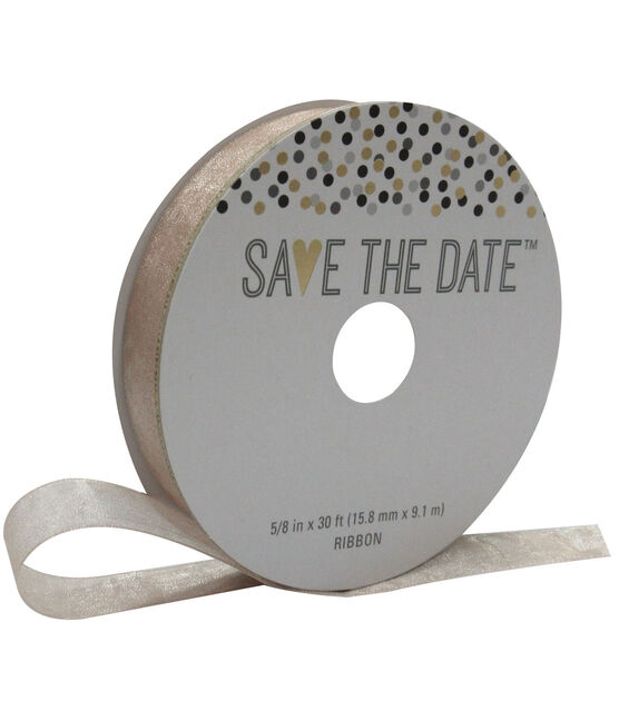 Save the Date 5/8'' X 30' Ribbon Nude Sheer