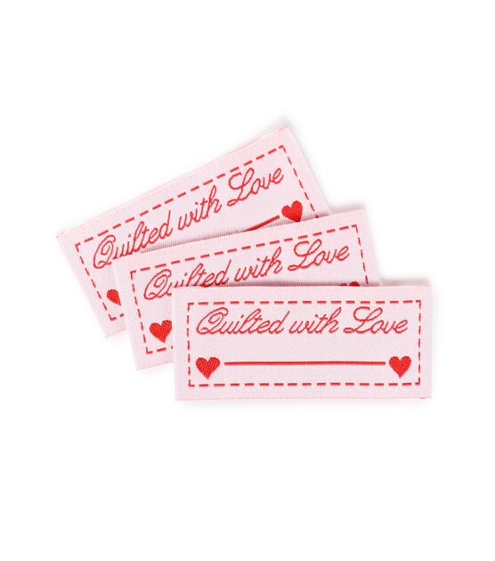 Sew-On Woven Quilt Labels, 9 pc, Red & White, , hi-res, image 4