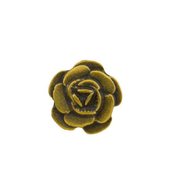 La Mode 5/8" Antique Gold Flower Shank Buttons 3pk, , hi-res, image 2