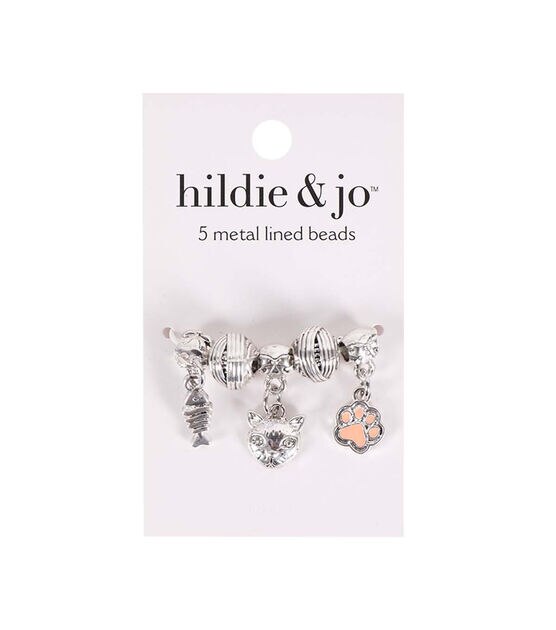 5ct Metal Lined Cat Beads by hildie & jo