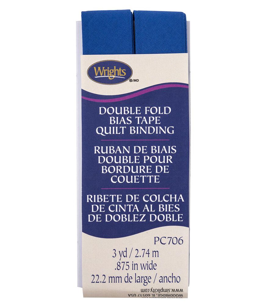 Wrights 7/8" x 3yd Double Fold Quilt Binding, Snorkel Blue, swatch, image 51