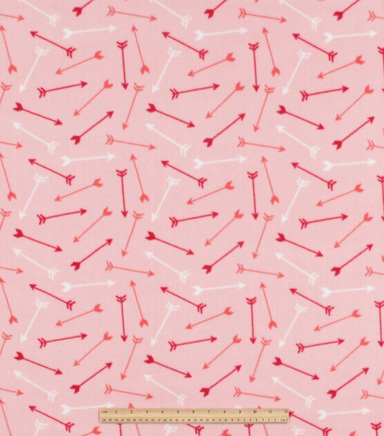 Arrows on Pink Anti Pill Fleece Fabric by POP!, , hi-res, image 2
