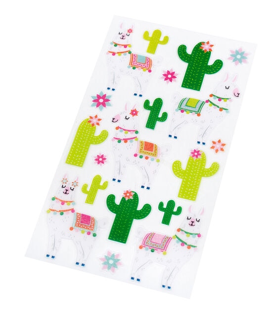 Sticko Llama And Cactus Flat Stickers, , hi-res, image 2