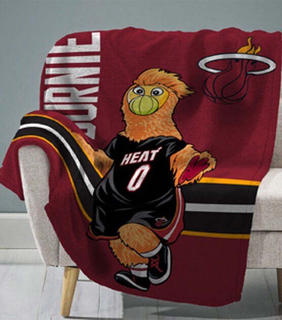 Uncanny Brands Miami Heat Burnie 60” x 80” Plush Blanket, , hi-res, image 2