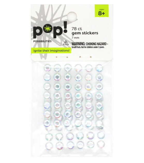POP! Crystal AB Rhinestone Gem Stickers 7mm