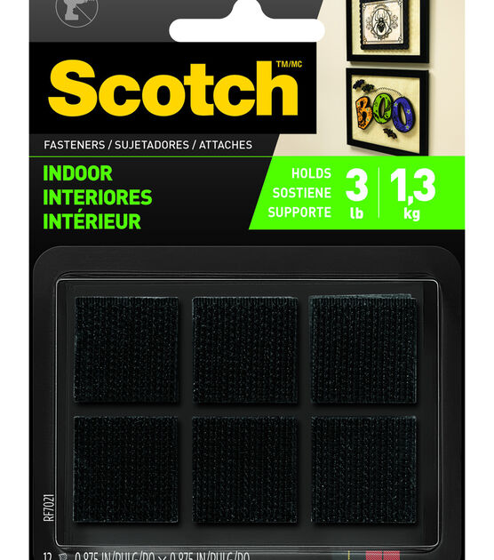 Scotch 12 pk Indoor Square Fasteners Black