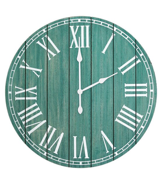 All The Rages Wood Plank 23" Large Rustic Coastal Wall Clock, , hi-res, image 1