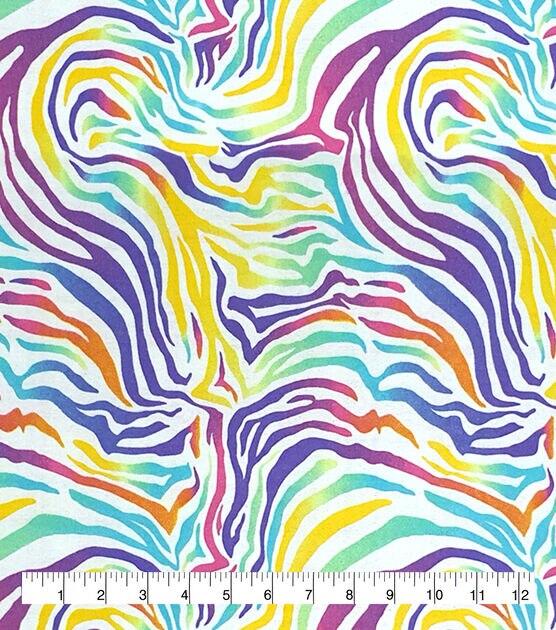 Rainbow Zebra Super Snuggle Flannel Fabric, , hi-res, image 3
