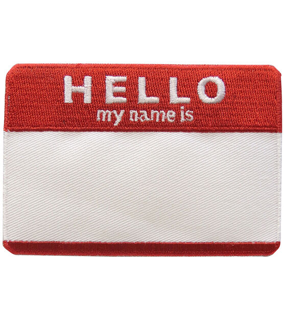 Simplicity Embroidered Hello My Name Is Iron On Patch, , hi-res, image 2