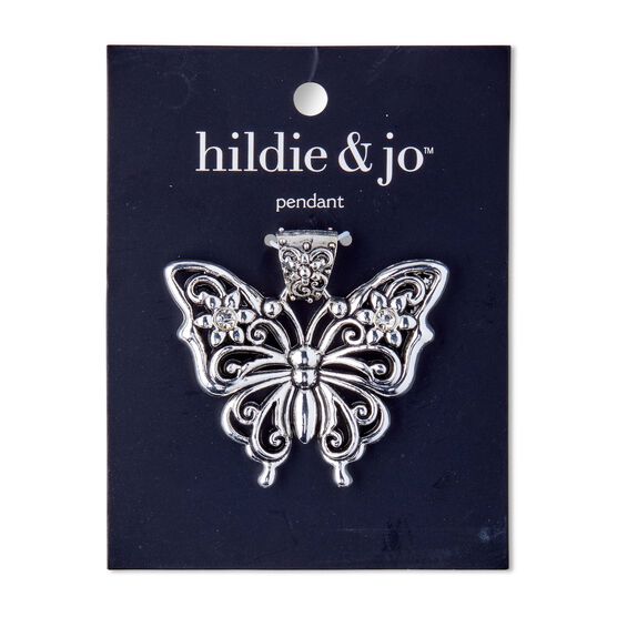 2" Silver Butterfly Pendant by hildie & jo