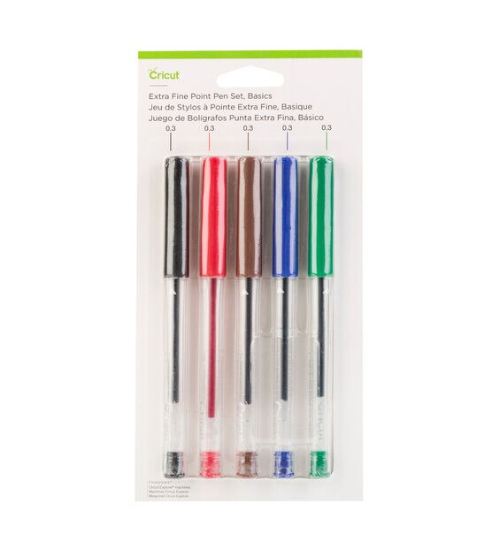Cricut 0.3mm Multicolor Basics Extra Fine Point Pens 5ct, , hi-res, image 1