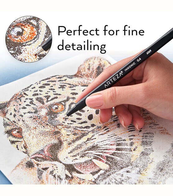Arteza Inkonic Fineliner Pens - How To Use Fineliner Pens (Ink Drawing) 