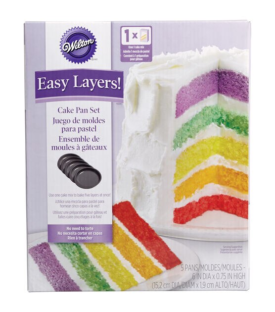 Wilton Easy Layers 5-Piece Layer Cake Pan Set, 6-Inch