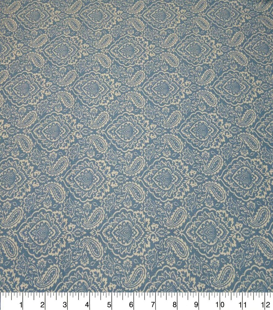Damask Quilt Cotton Fabric by Quilter's Showcase, Blue, swatch