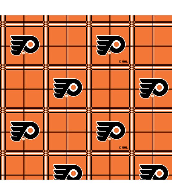 Philadelphia Flyers Flannel Fabric Plaid