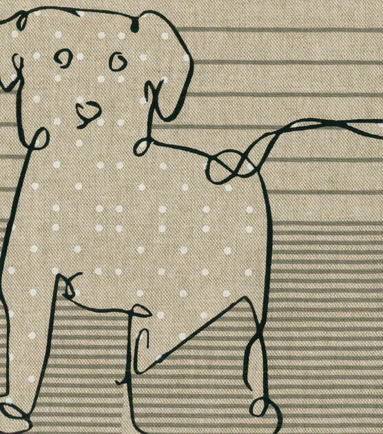 ED Ellen DeGeneres Upholstery Fabric 27'' Shale Doodle Dog, , hi-res, image 3